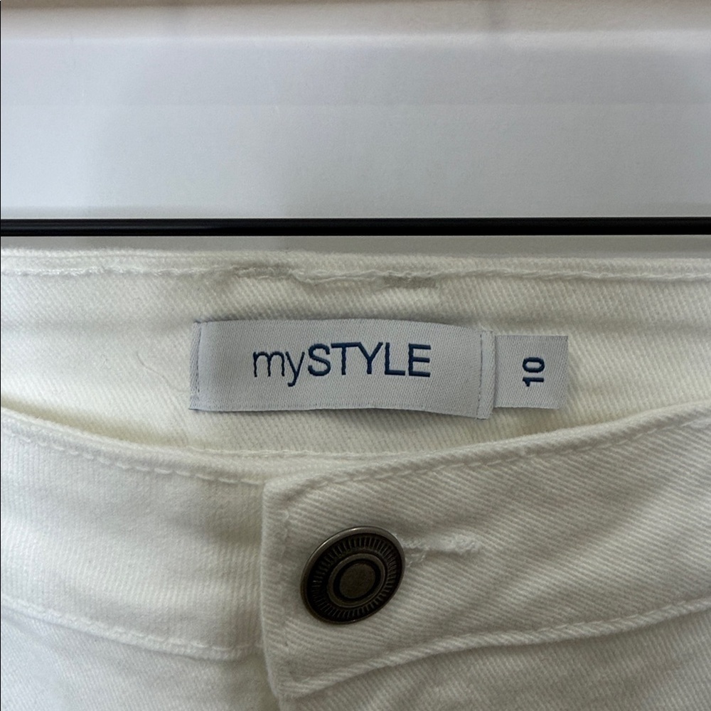 mySTYLE Women’s Cropped Jeans – White – Size 10 – Stretch - Picture 2 of 8